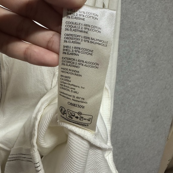 Free People Top Womens Size L Tiny White Button Up Long Sleeve Boho Y2K Style - Picture 14 of 16